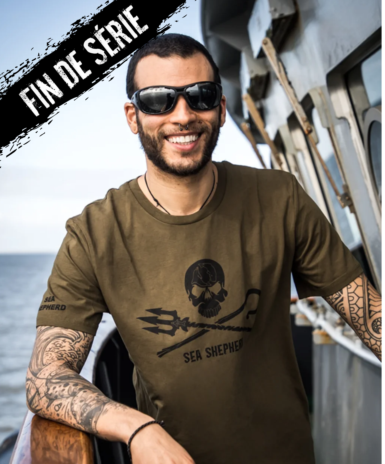 T-shirt Homme Jolly Roger Kaki