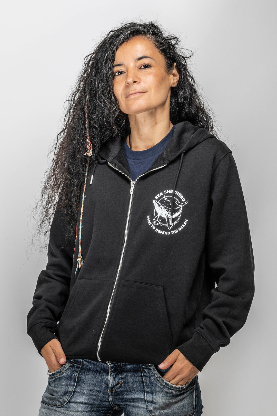 Sweat Zippé Unisexe Baleine Defend