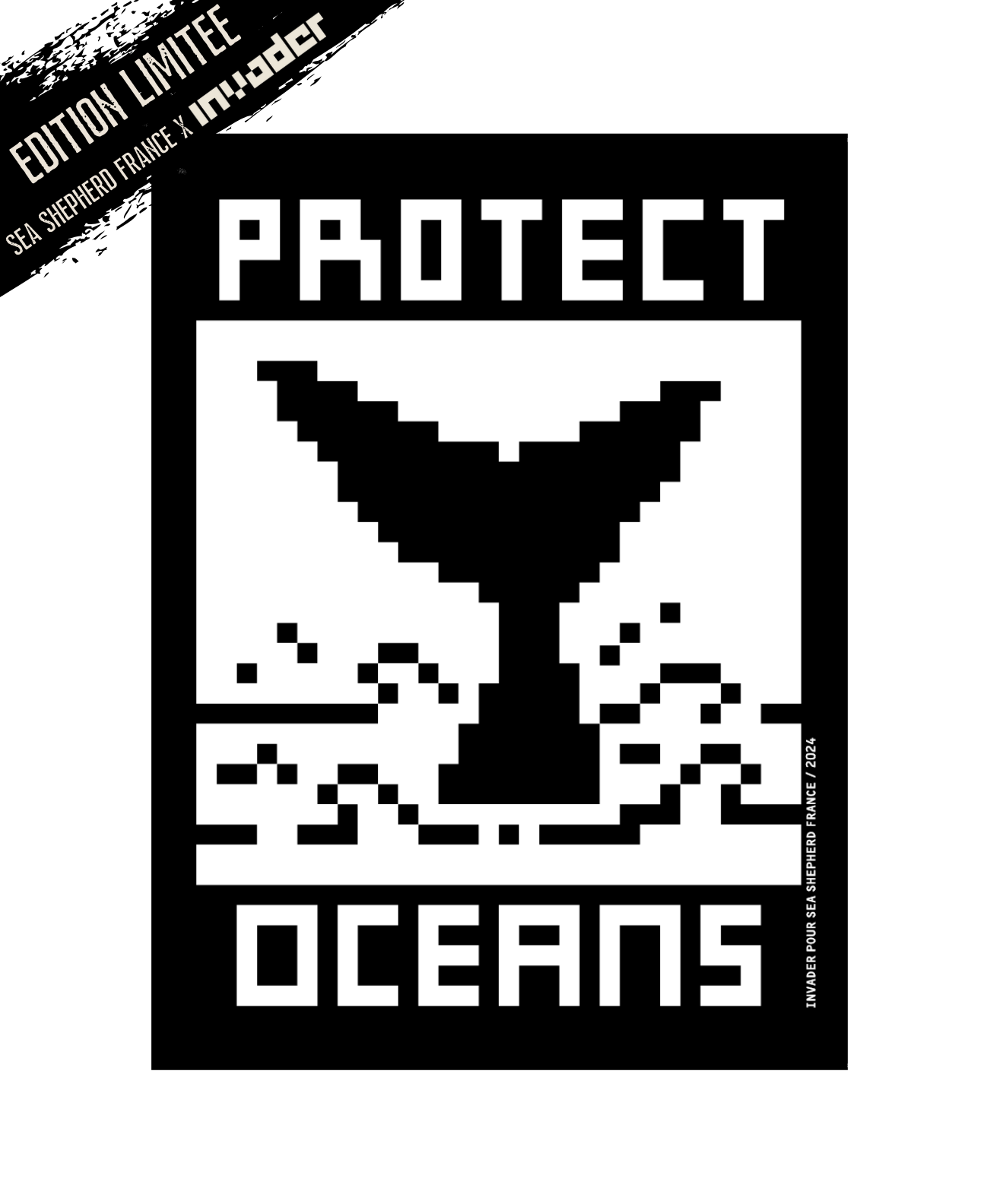 Autocollant Protect Oceans x Invader