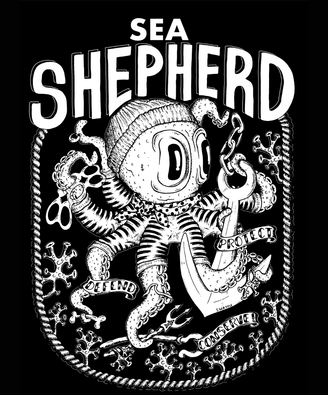 T-shirt Unisexe Pieuvre